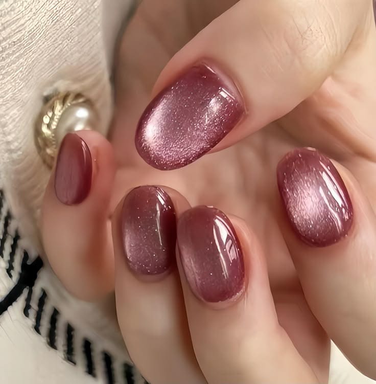 Press on Nails Square/Almond Cat’s Eye False Nails