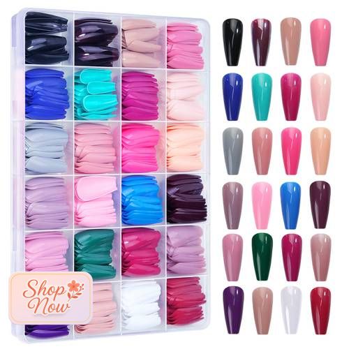 Nails With Box , 24 Sets Nails Tray (576 Pcs)