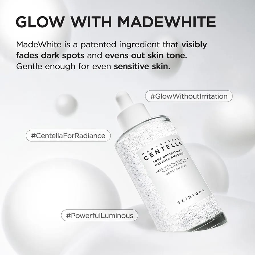 SKIN1004 Madagascar Centella Tone Brightening Capsule Ampoule – Best Korean Centella Serum for Glowing Skin